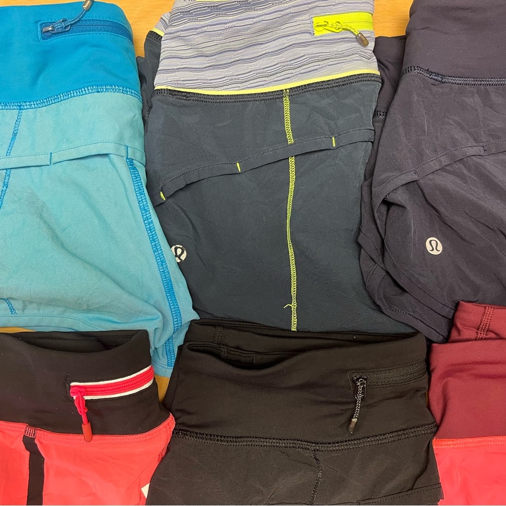 6 Pairs Size 2 Lululemon Shorts - Picture 2 of 13